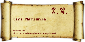 Kiri Marianna névjegykártya